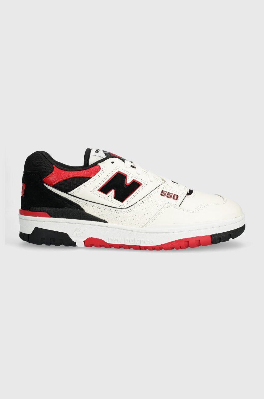 New Balance sneakers din piele 550 culoarea alb, BB550STR