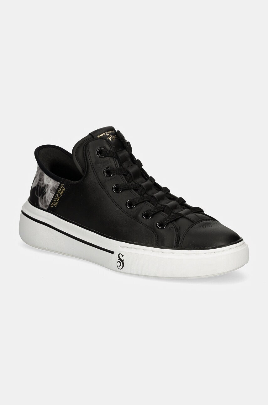 Skechers tenisi de piele SKECHERS X SNOOP DOGG barbati, culoarea negru
