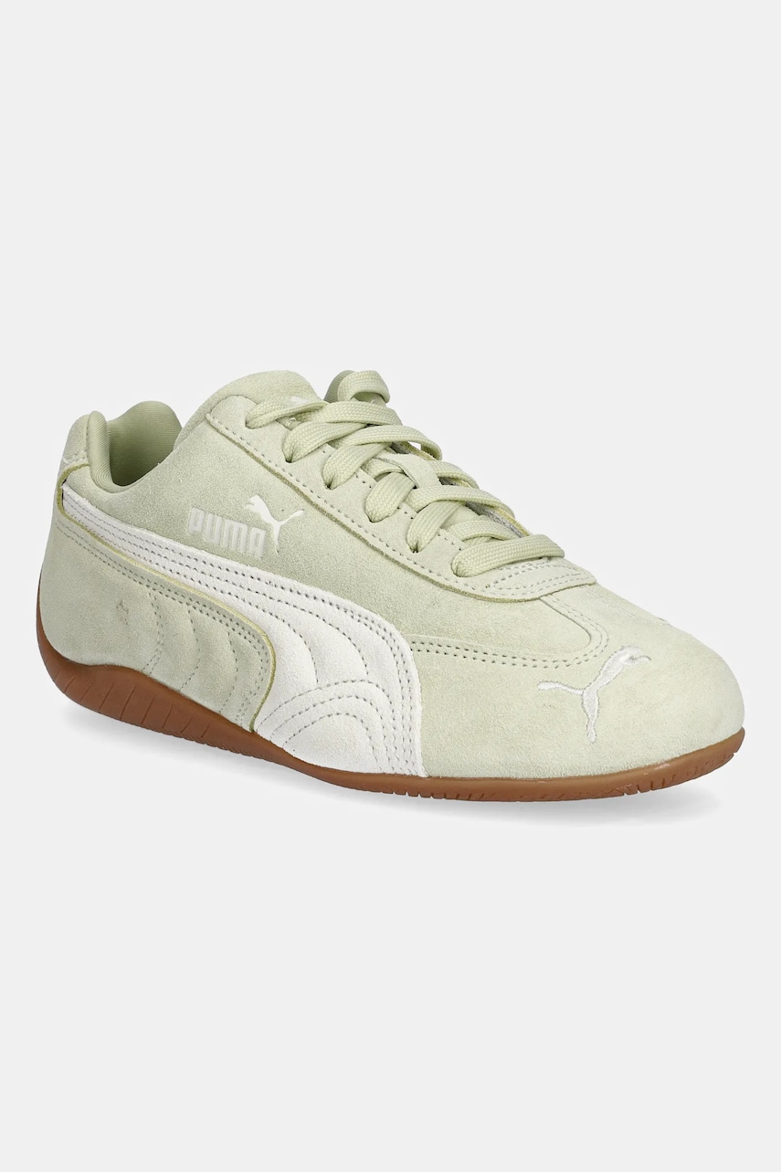 Puma sneakers din piele întoarsă Speedcat OG culoarea verde, 398846