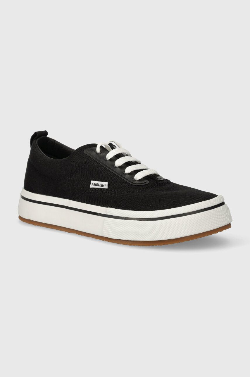 AMBUSH tenisi Vulcanized Lace Up Canvas barbati, culoarea negru, BMIA012S24FAB