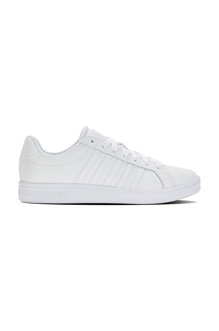 K-Swiss sneakers din piele COURT TIEBREAK culoarea alb, 07011.154.M