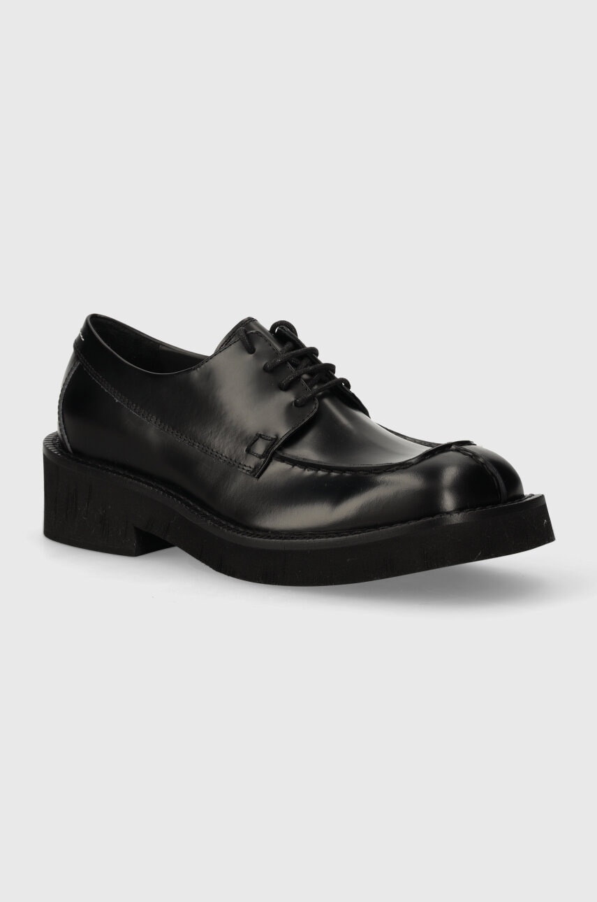 MM6 Maison Margiela pantofi de piele barbati, culoarea negru, SH1WQ0001