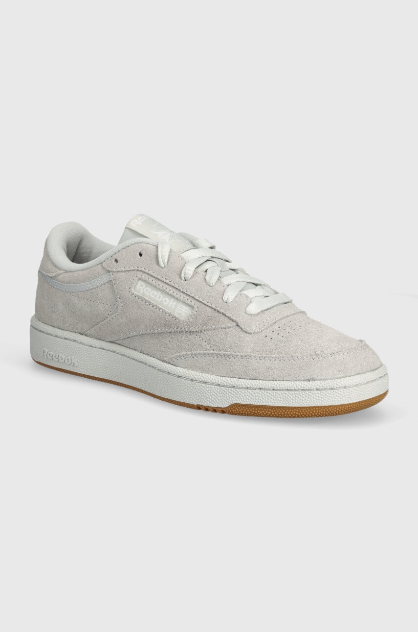 Reebok Classic sneakers din piele intoarsă Club C 85 culoarea gri, 100074450