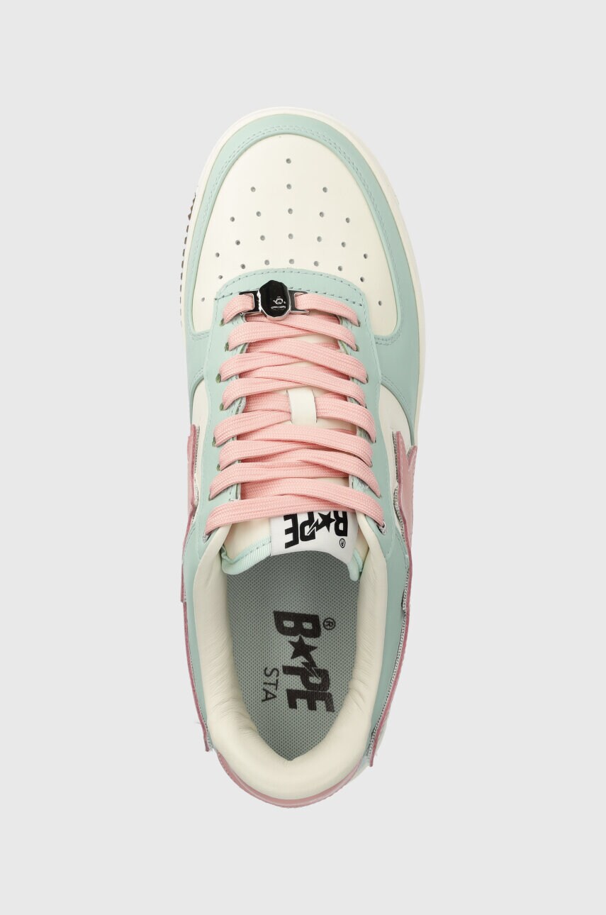 Kožené sneakers boty A Bathing Ape Bape Sta #4 M1 tyrkysová barva, 1J30191011