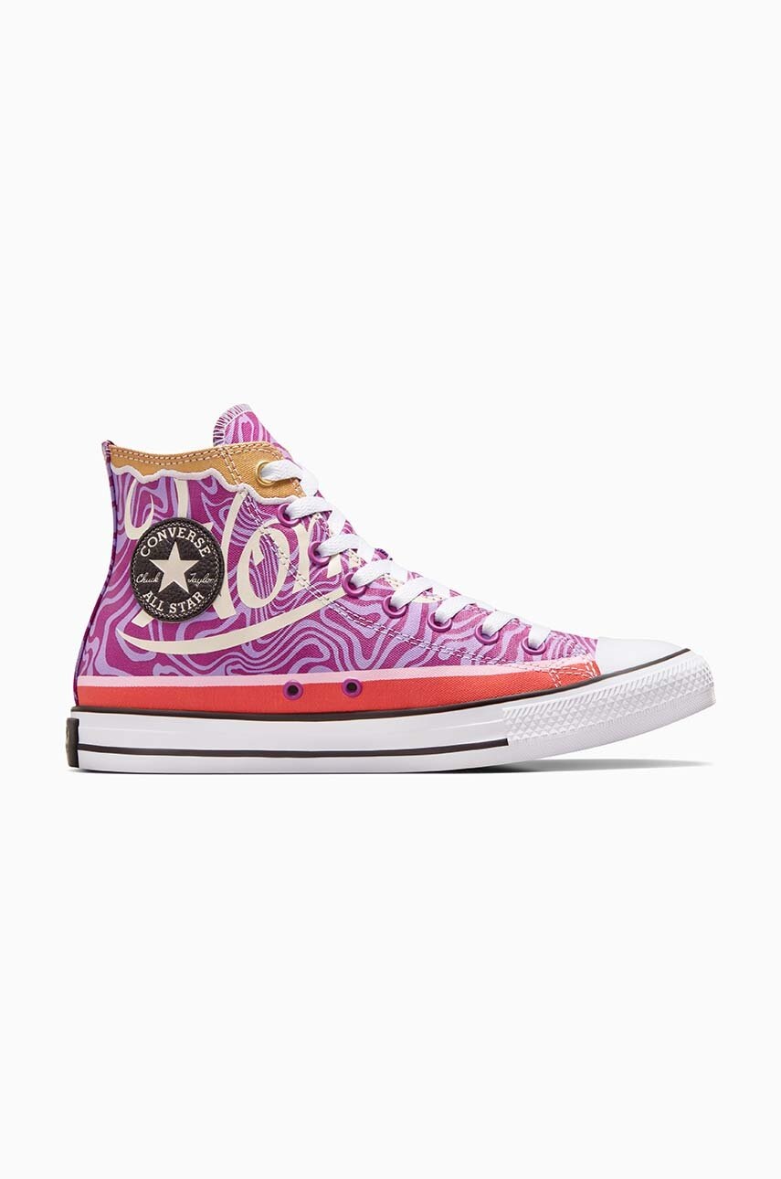 

Високи кецове Converse Converse x Wonka Chuck Taylor All Star Swirl в лилаво A08154C, Виолетов