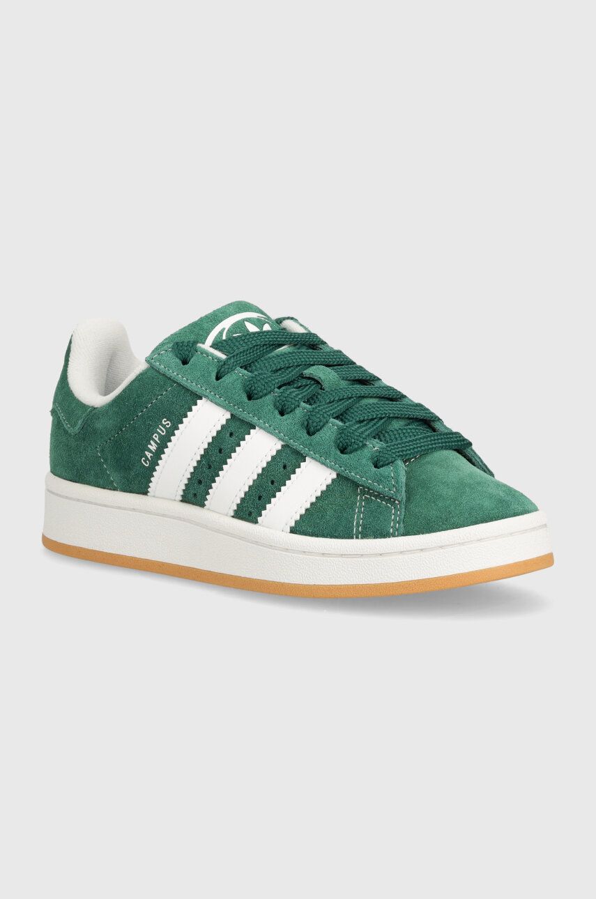 adidas Originals sneakers din piele intoarsă Campus 00s J culoarea verde, IH7492