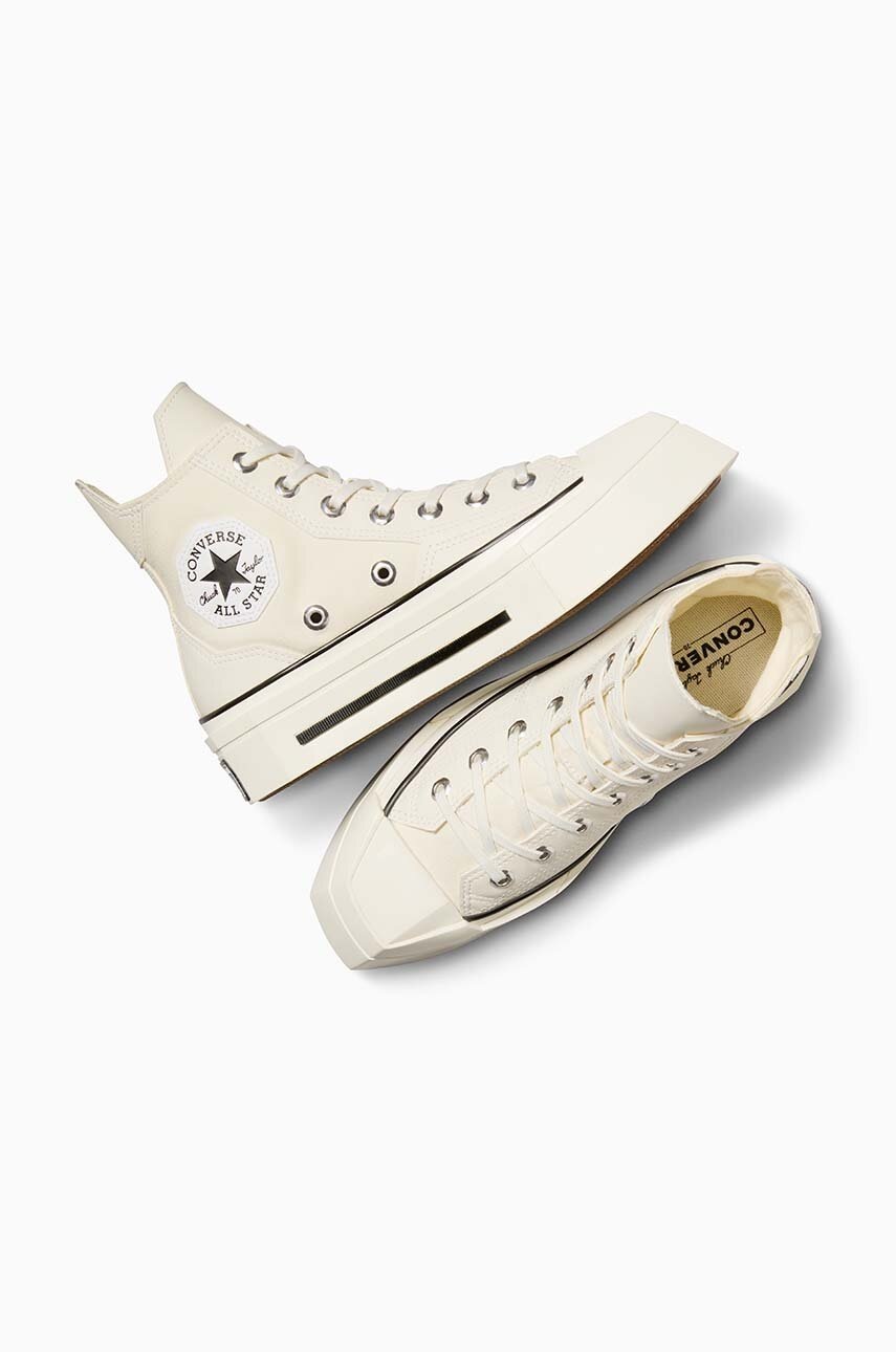 Πάνινα παπούτσια Converse Chuck 70 De Luxe Squared HI χρώμα: μπεζ, A06436C φωτογραφία