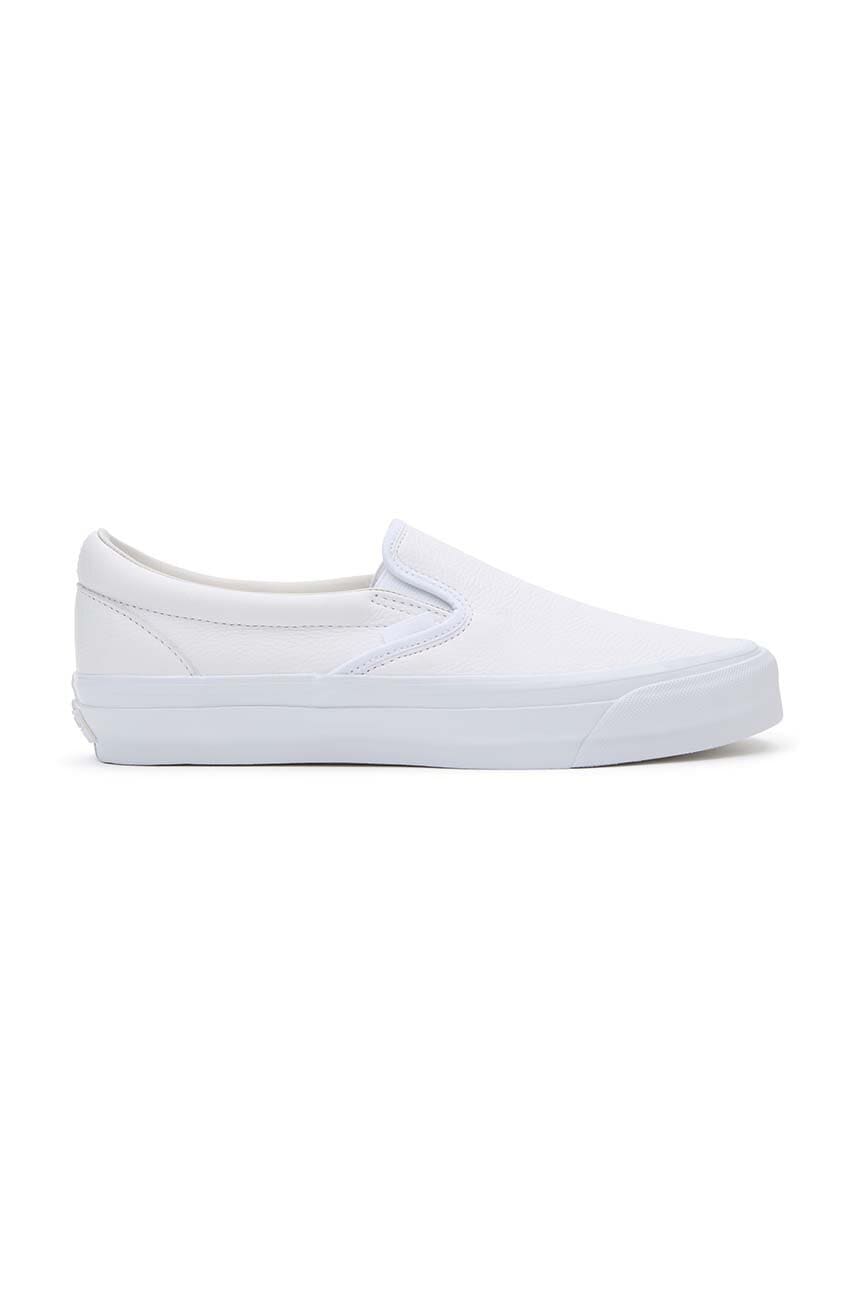 Vans tenisi de piele Premium Standards Slip-On Reissue 98 culoarea alb, VN000CSEWWW1