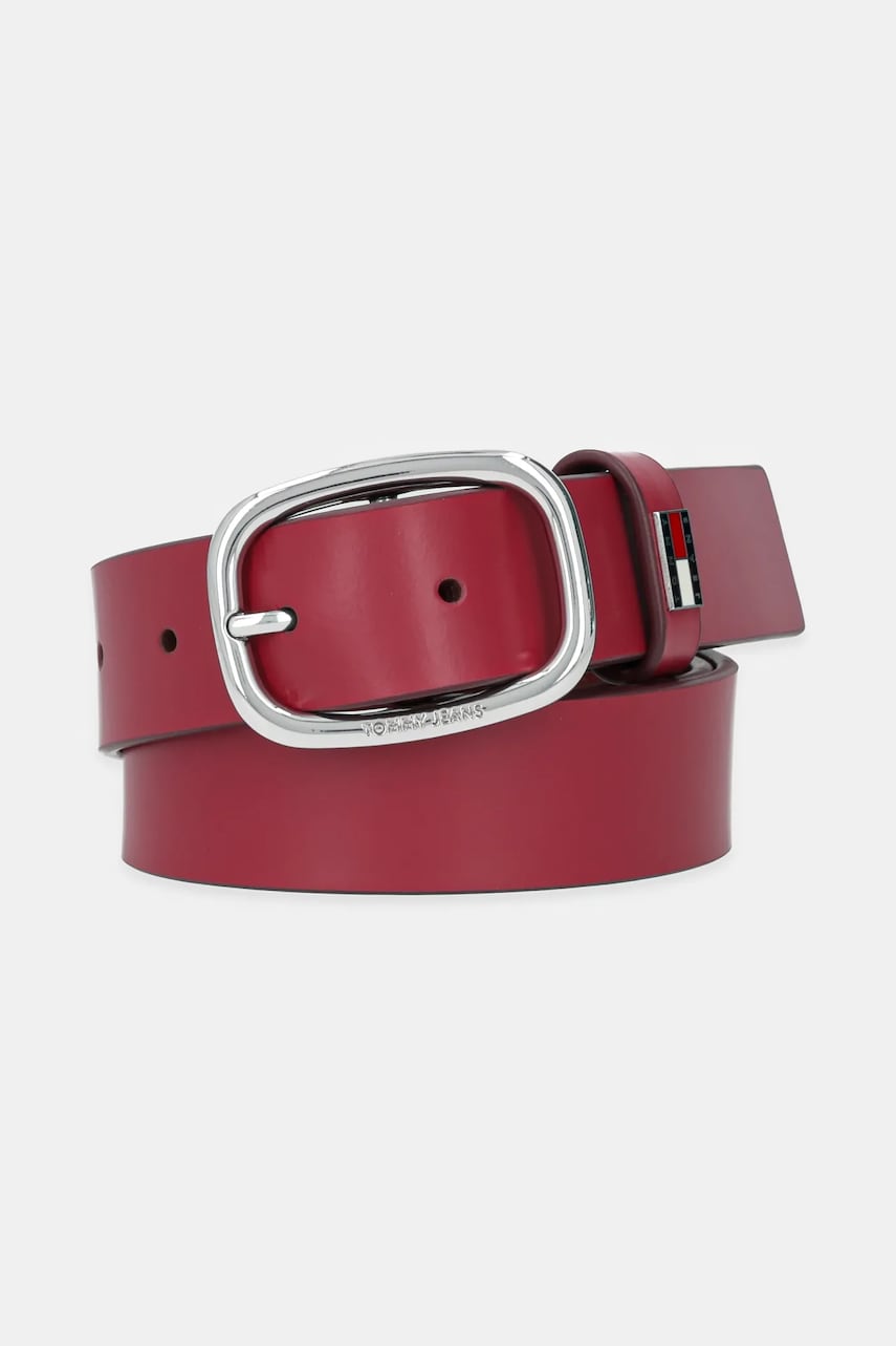 Tommy Jeans curea de piele culoarea bej, AW0AW15836