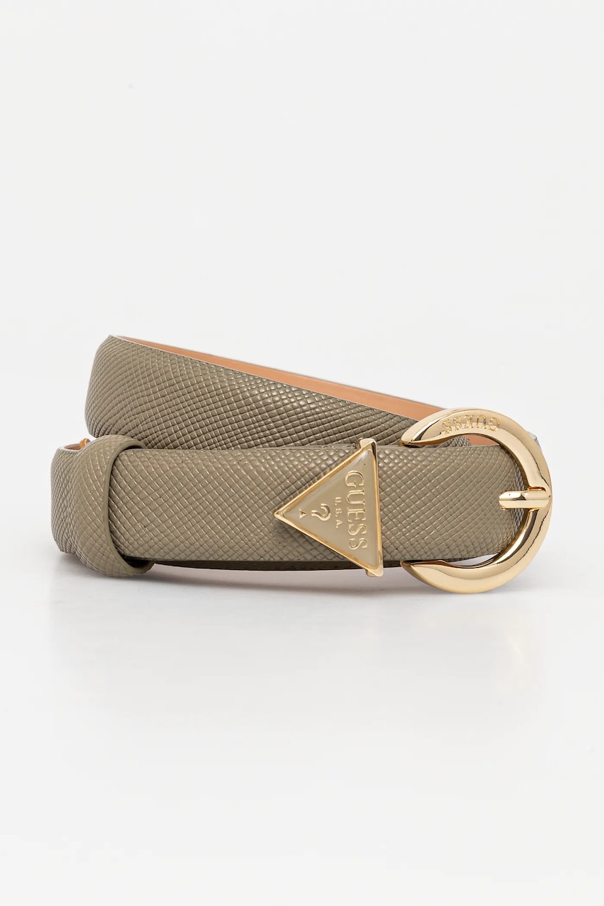 Levně Pásek Guess NOELLE dámský, zelená barva, BW9071 P4125