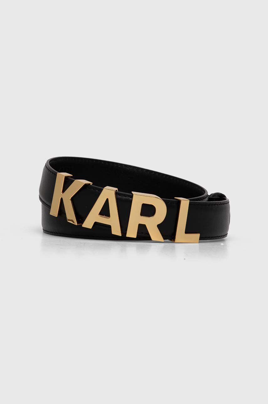 

Кожаный ремень Karl Lagerfeld женский цвет чёрный