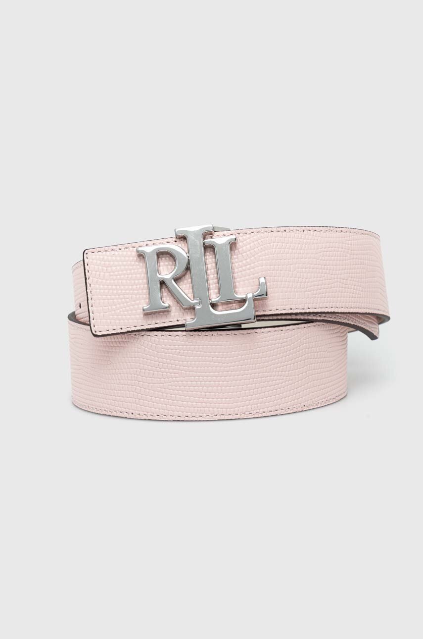 

Кожен колан Lauren Ralph Lauren дамски в бяло, Бежов