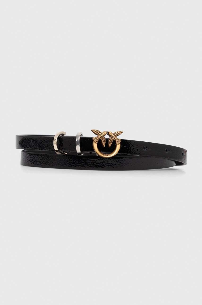 

Кожен колан Pinko дамски в черно 103441.A1UD, Черен
