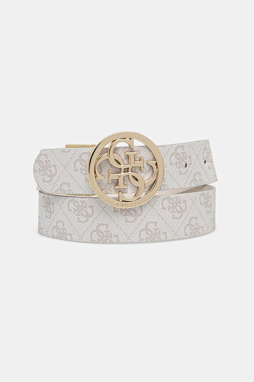 Levně Oboustranný pásek Guess NOELLE dámský, béžová barva, BW9166 P4235