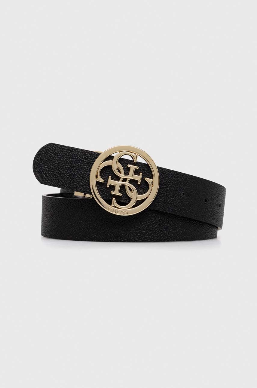 Levně Oboustranný pásek Guess NOELLE dámský, černá barva, BW9166 P4235