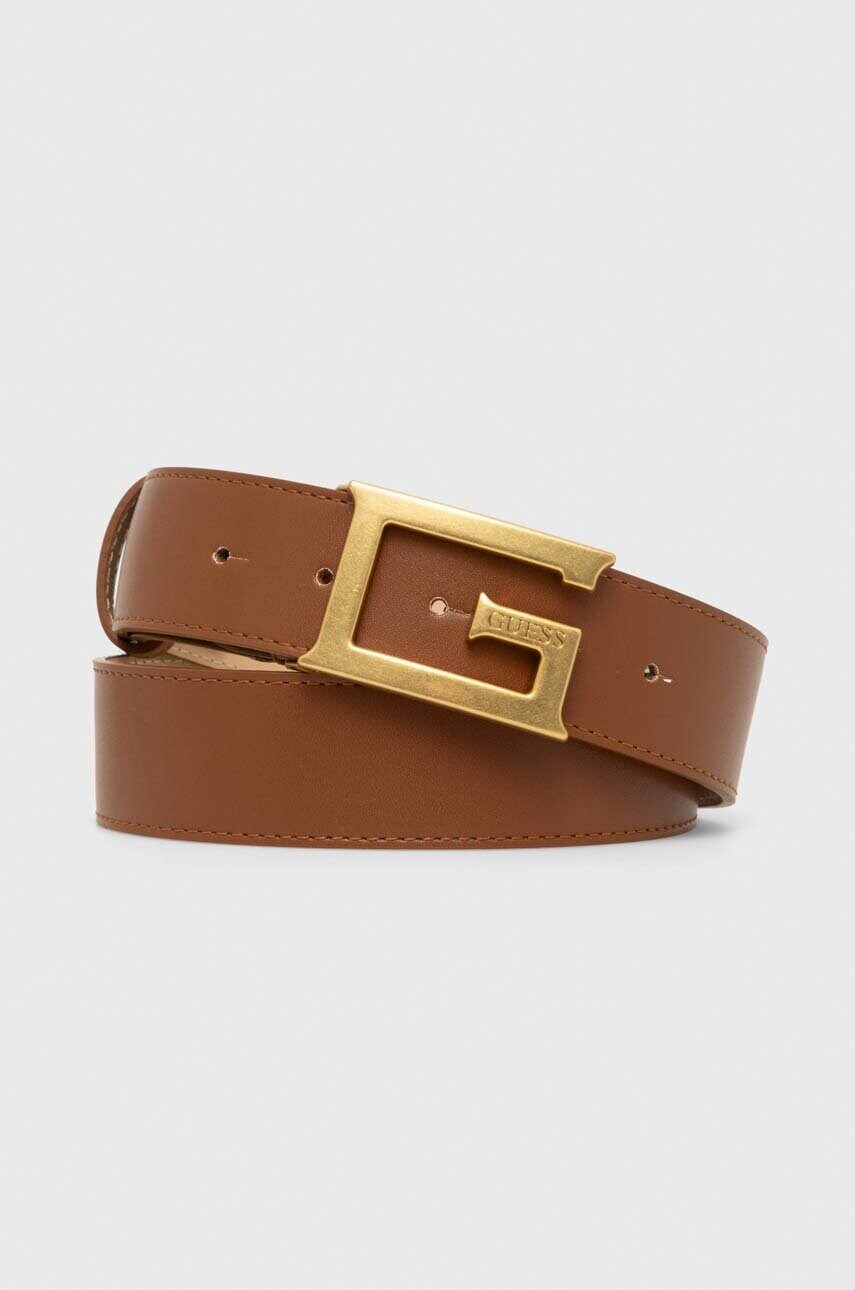 Levně Pásek Guess SESTRI dámský, hnědá barva, BW9104 P4238