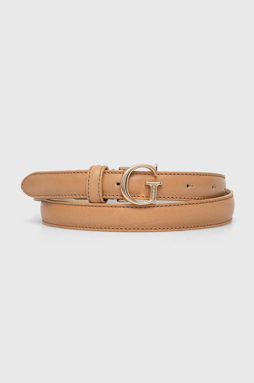 Levně Kožený pásek Guess dámský, oranžová barva, BW9119 P4220