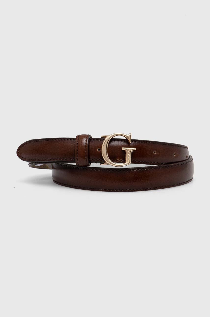 Levně Kožený pásek Guess dámský, hnědá barva, BW9119 P4220