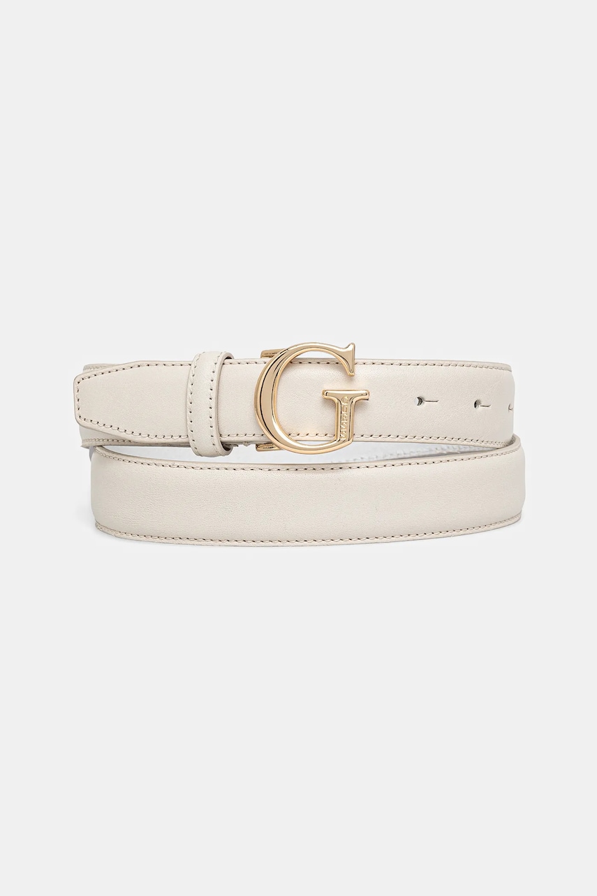Levně Kožený pásek Guess dámský, béžová barva, BW9118 P4230