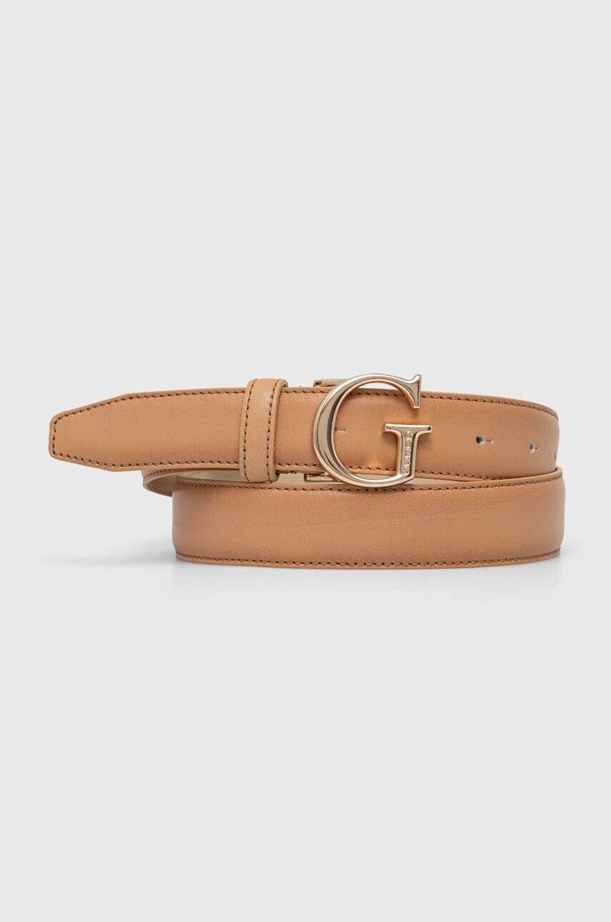 Levně Kožený pásek Guess dámský, oranžová barva, BW9118 P4230