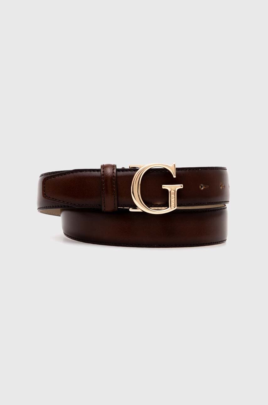 Levně Kožený pásek Guess dámský, černá barva, BW9118 P4230