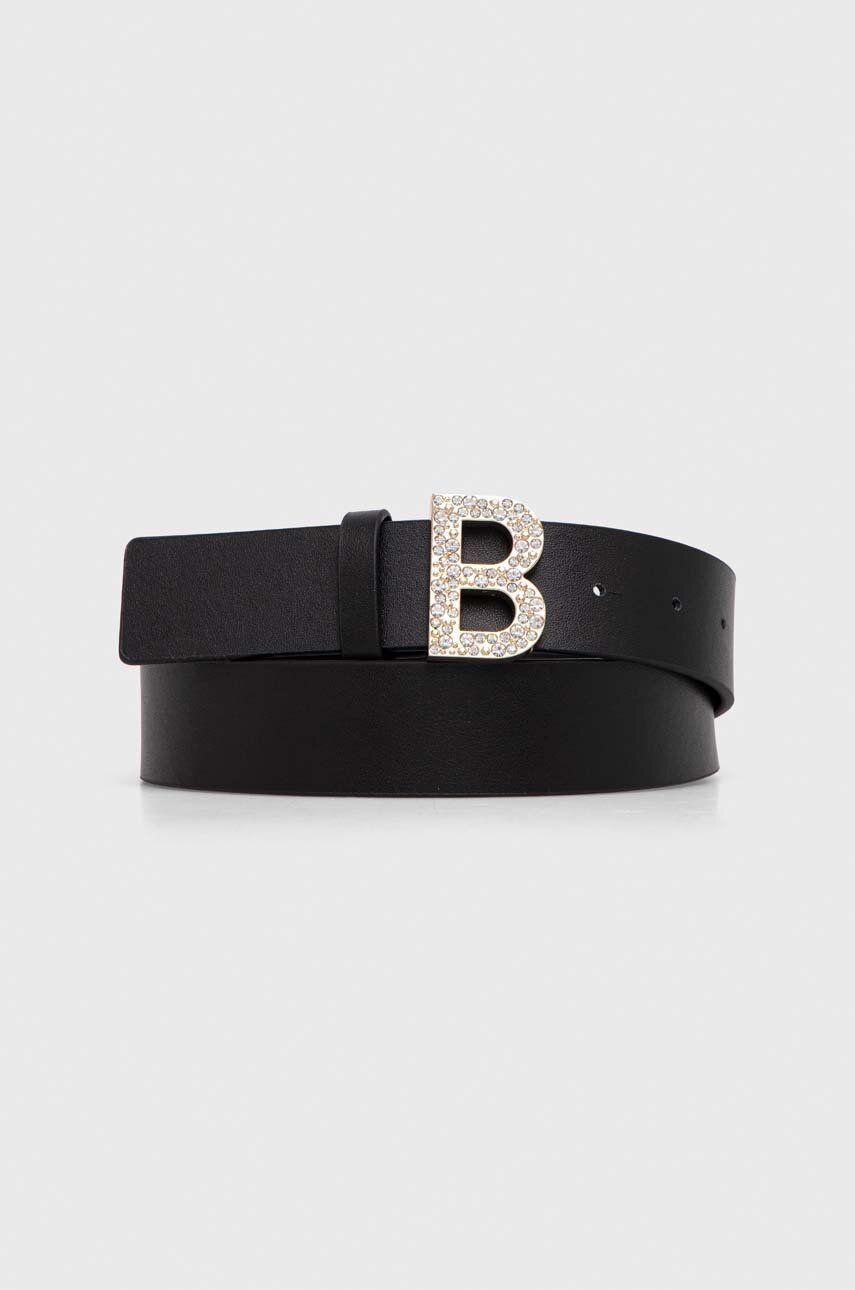 Levně Kožený pásek Blugirl Blumarine dámský, černá barva, PA4020.P0055