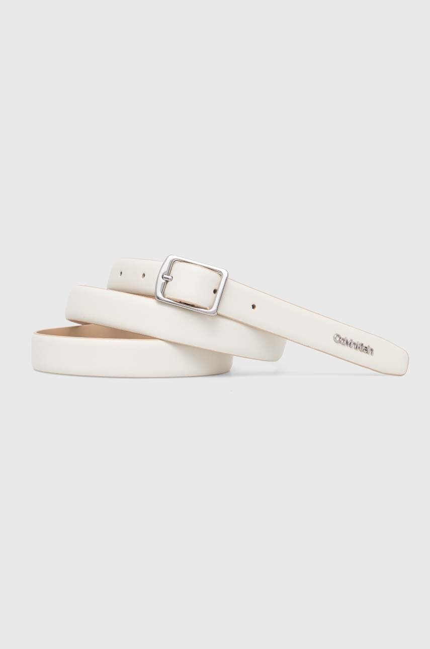 

Кожен колан Calvin Klein дамски в бежово K60K611719, Бежов