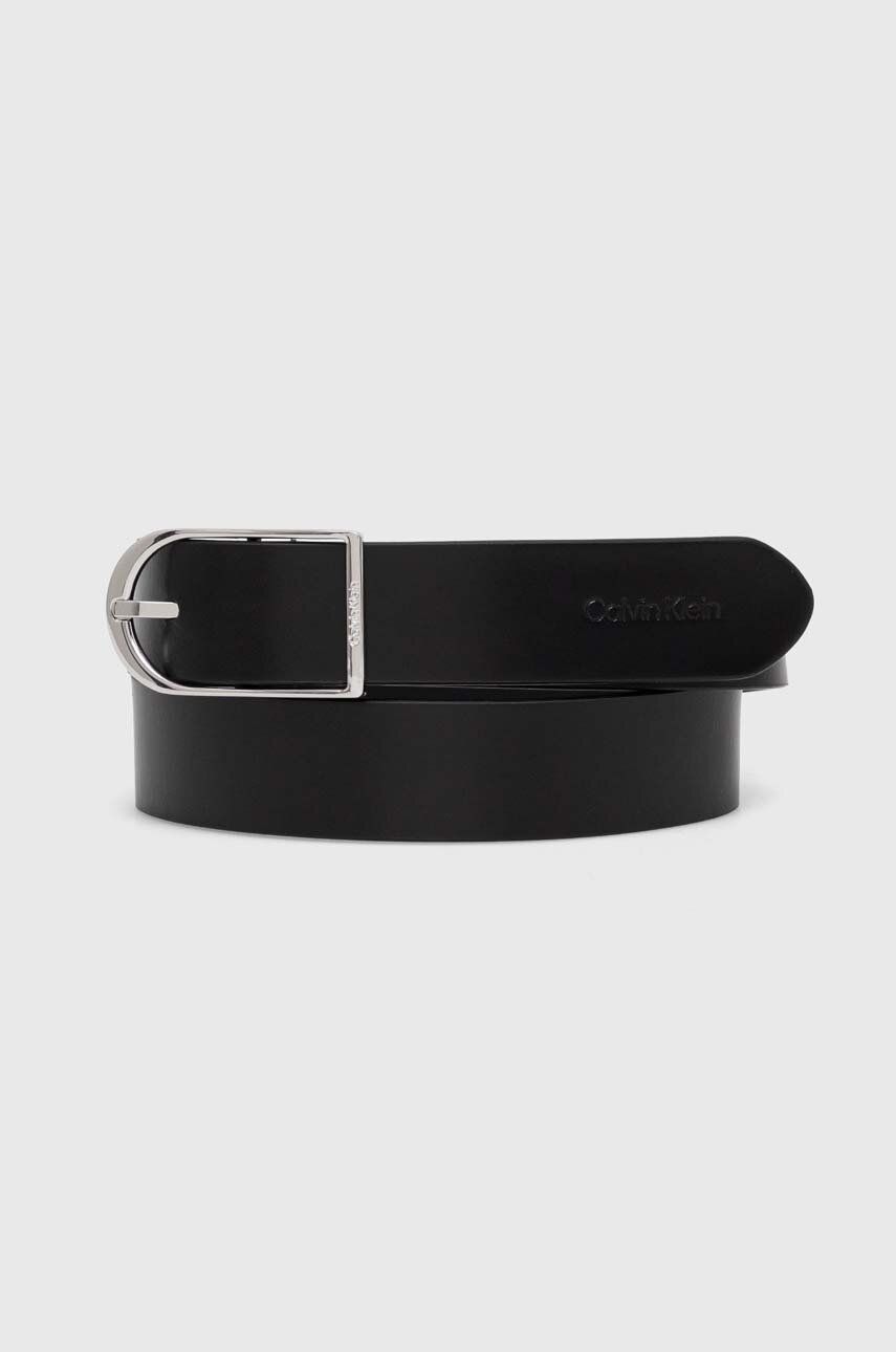 Levně Kožený pásek Calvin Klein dámský, černá barva, K60K611920