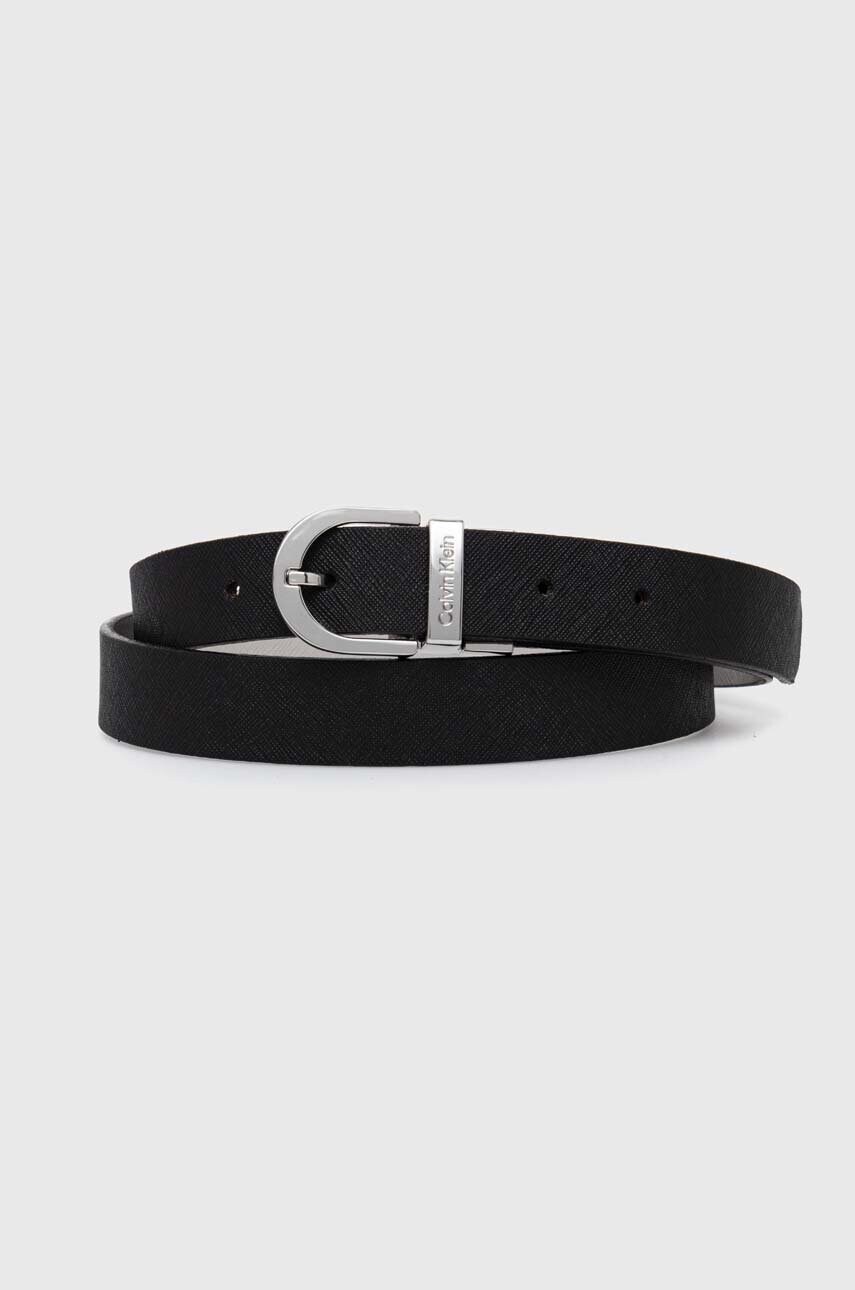 

Кожен колан с две лица Calvin Klein дамски в черно K60K611923, Черен