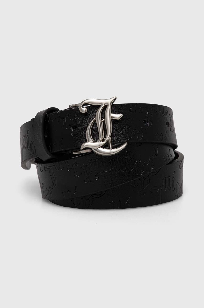 Juicy Couture curea de piele femei, culoarea negru, WEJJ94144WL7