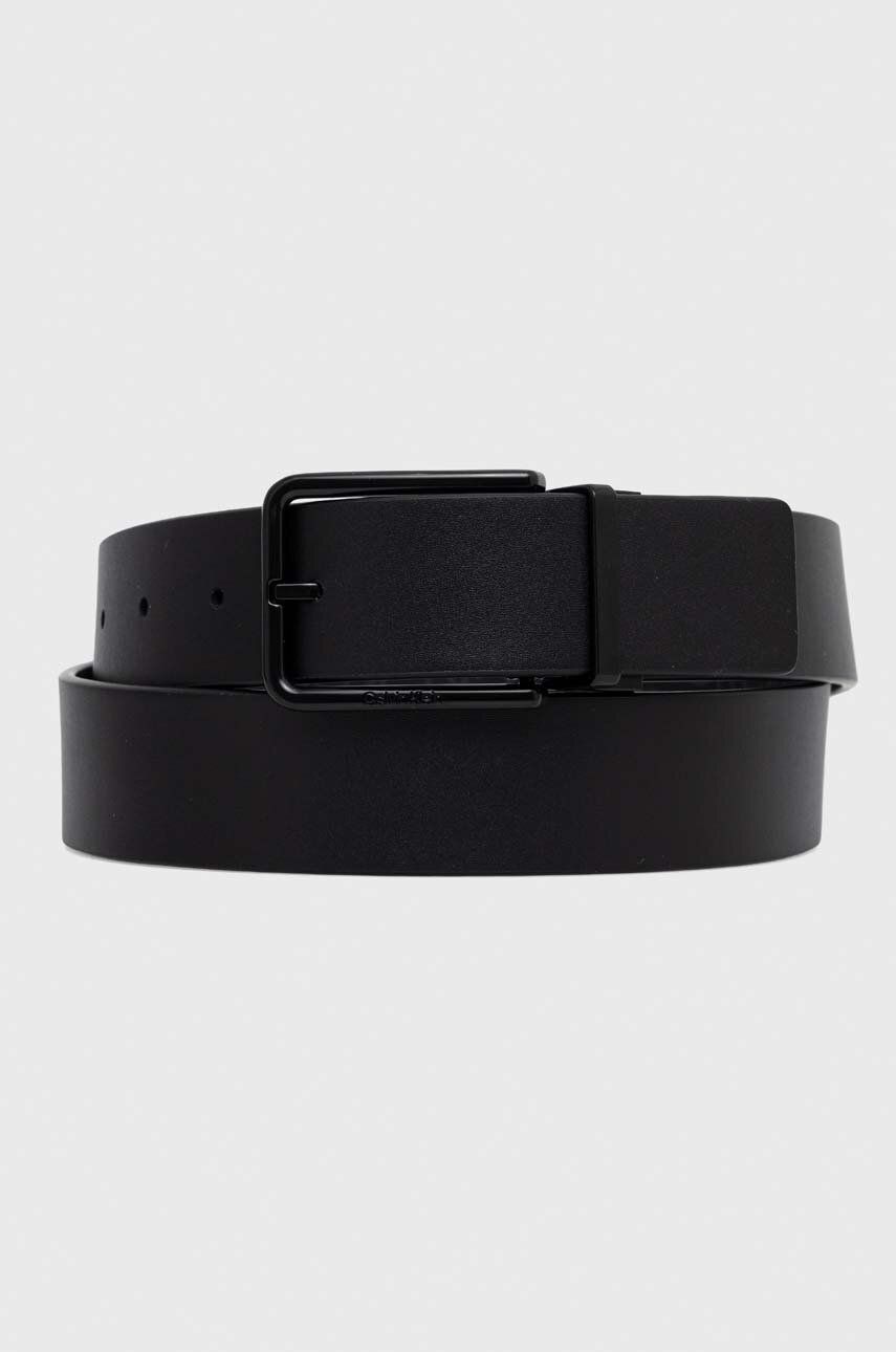 E-shop Oboustranný pásek Calvin Klein pánský, černá barva