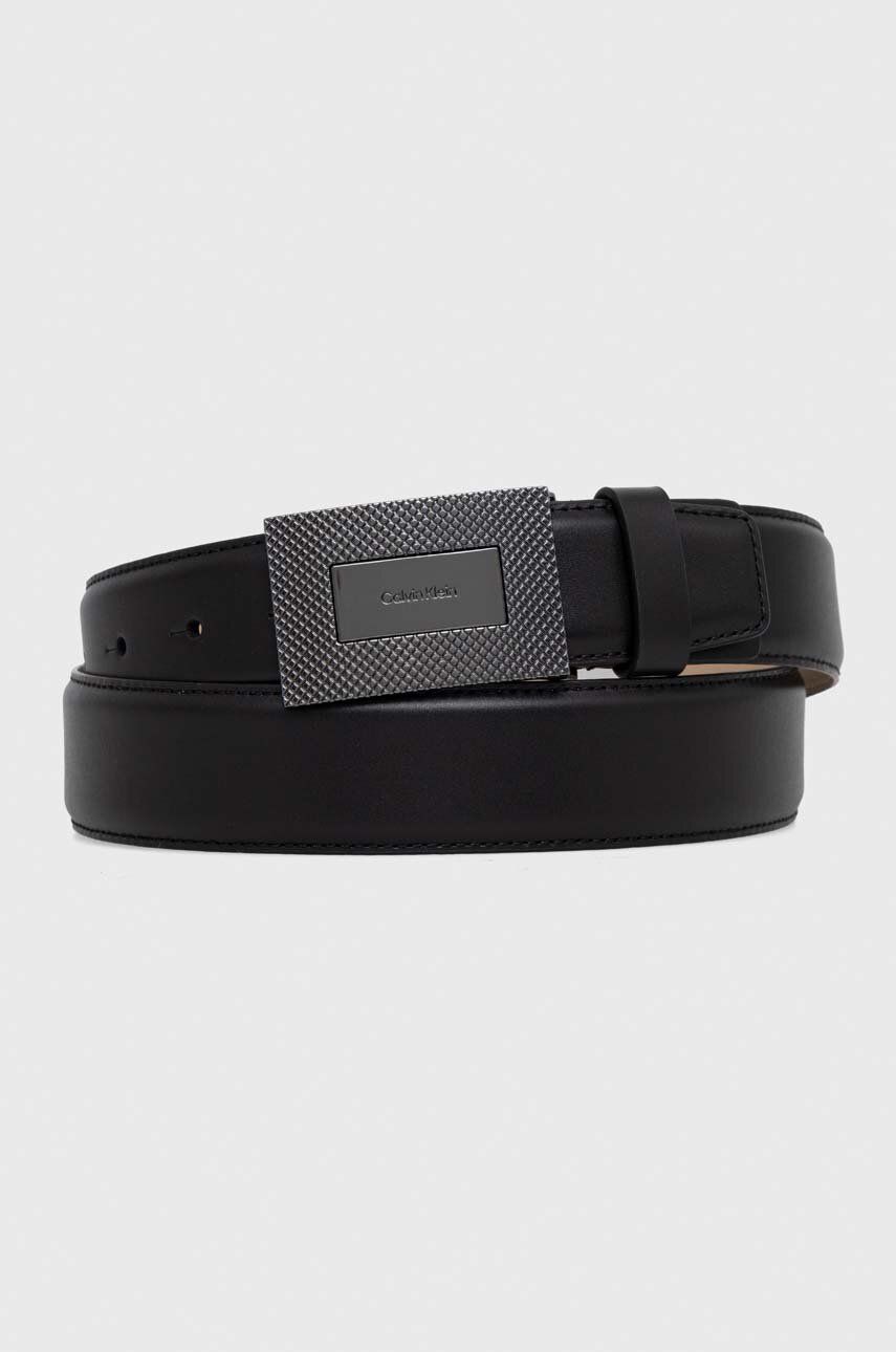 Levně Kožený pásek Calvin Klein pánský, černá barva, K50K511357