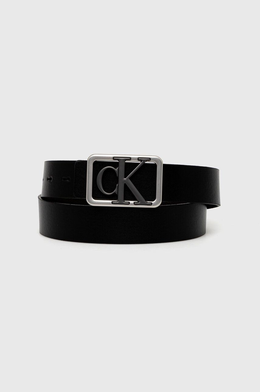 Levně Oboustranný pásek Calvin Klein Jeans pánský, černá barva, K50K511519