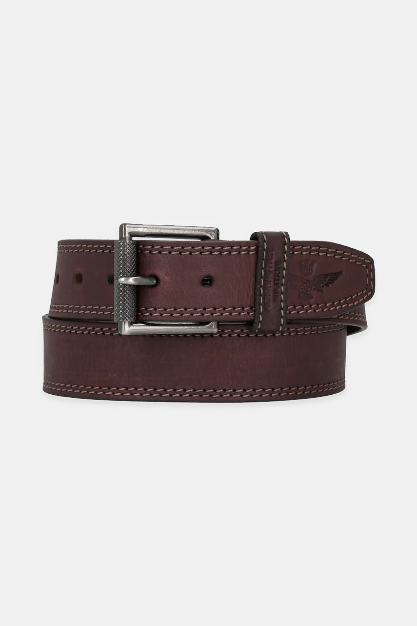 Aeronautica Militare curea din piele intoarsa culoarea maro, CP237PL181 Aeronautica Militare curea din piele intoarsa culoarea maro, CP237PL181