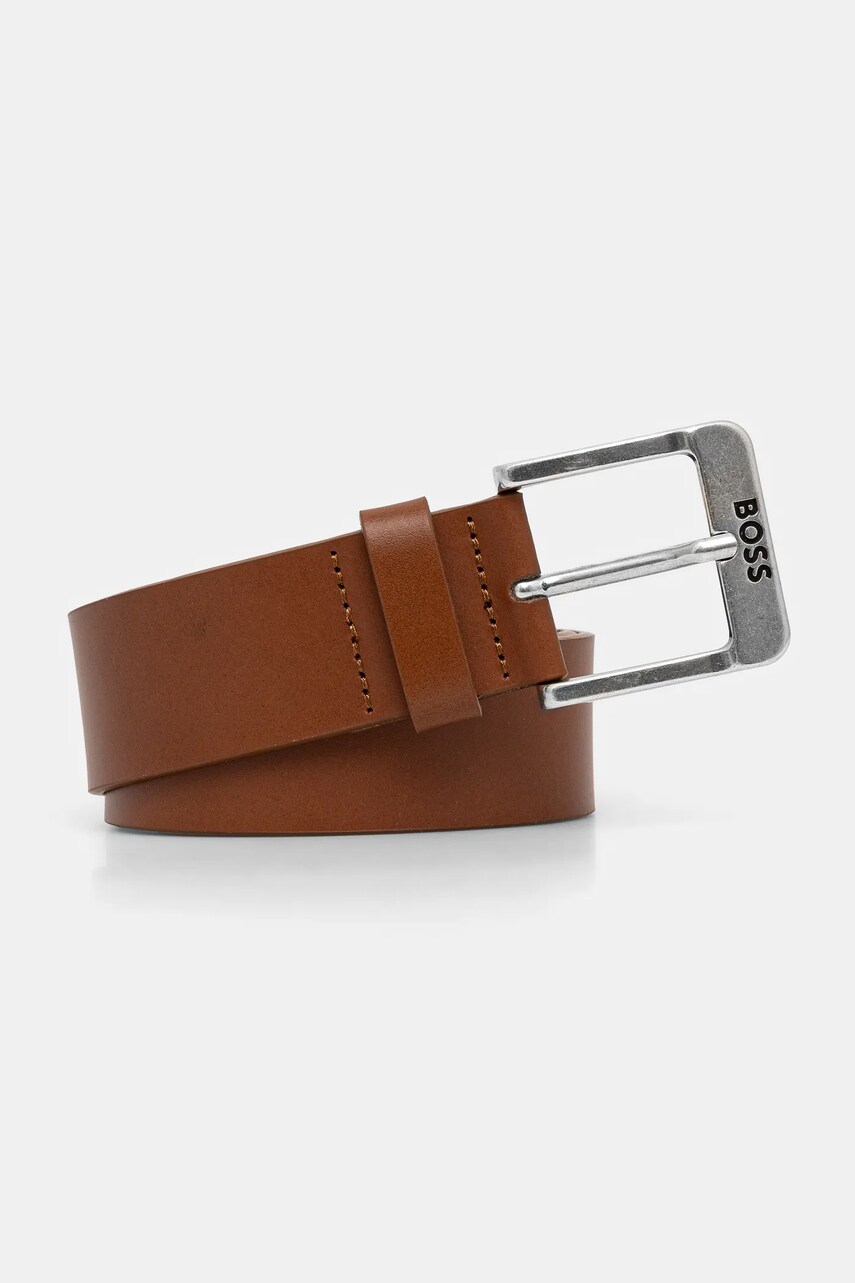 BOSS curea de piele barbati, culoarea maro, 50512795