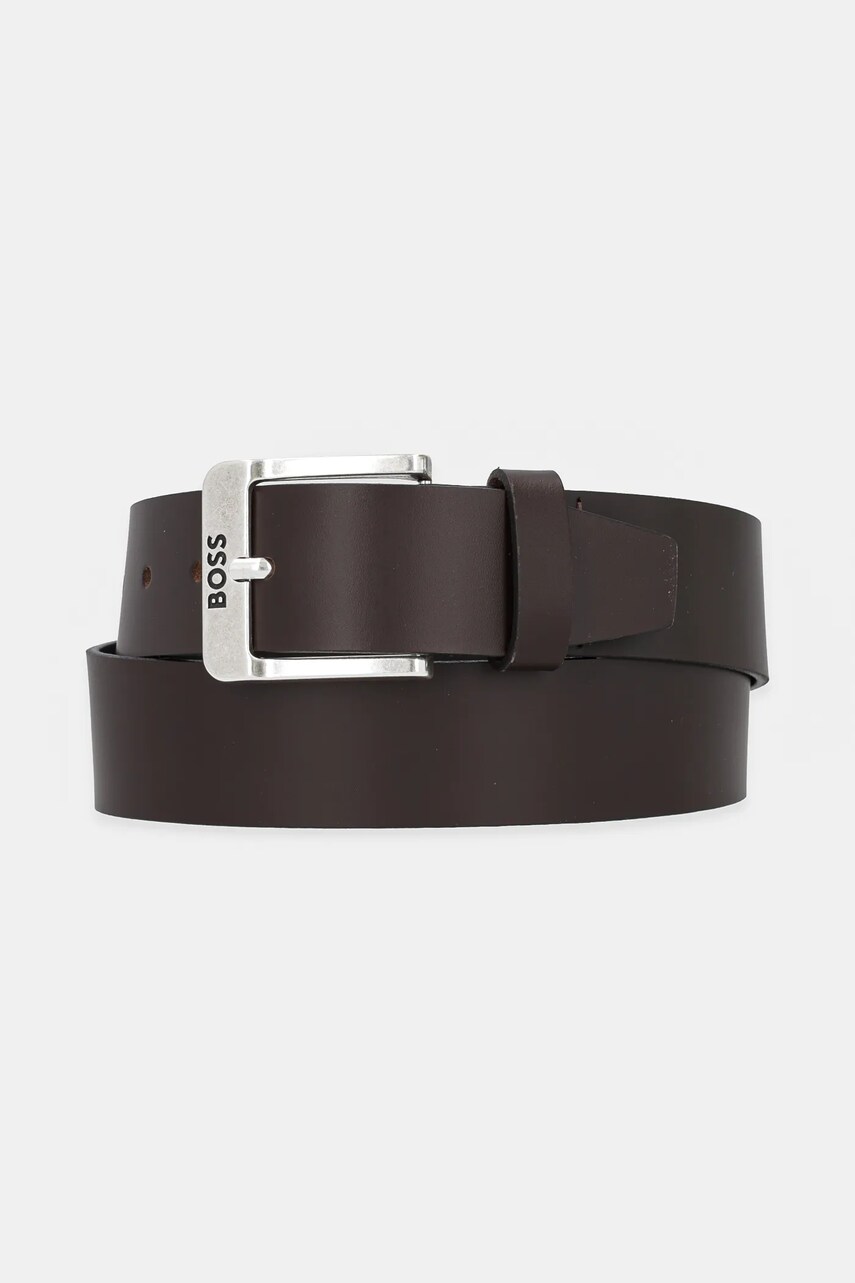 BOSS curea de piele barbati, culoarea maro, 50512795