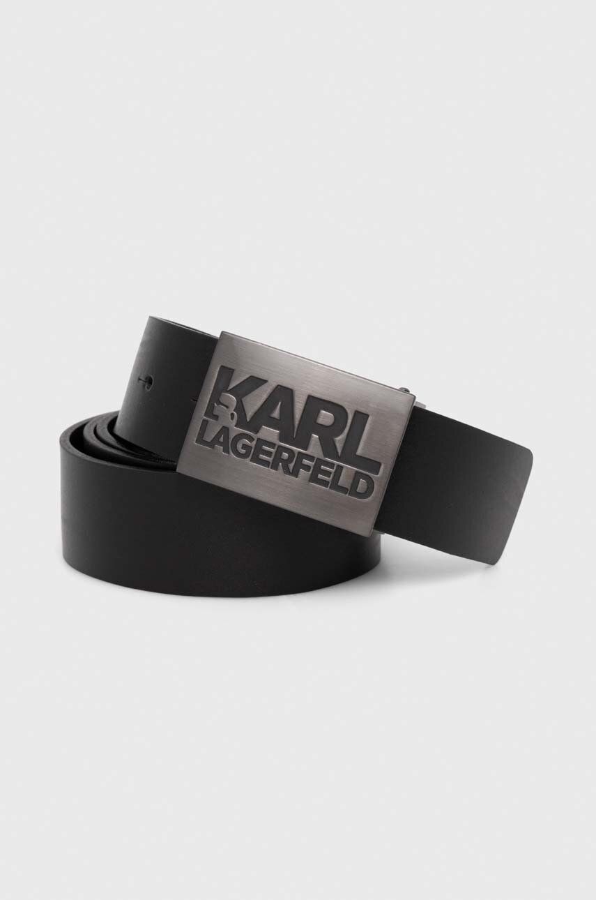 Karl Lagerfeld curea de piele bărbați, culoarea negru 542437.815300