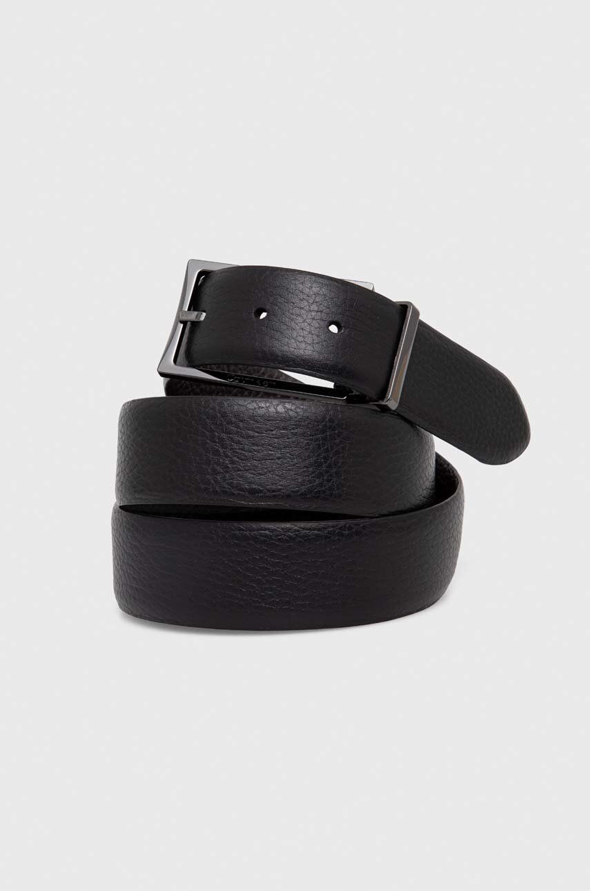 Levně Oboustranný kožený pásek Calvin Klein pánský, černá barva, K50K511563