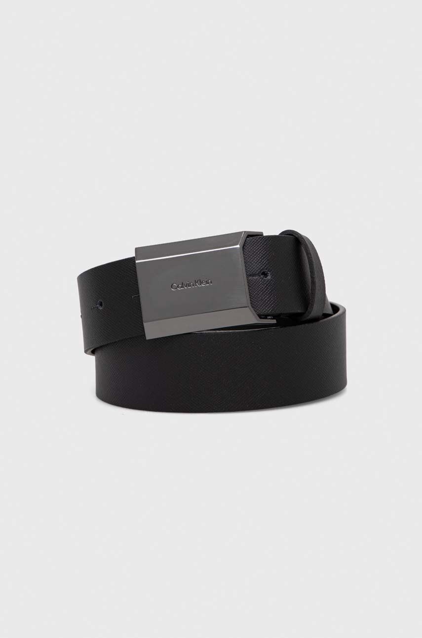 Levně Kožený pásek Calvin Klein pánský, černá barva, K50K511568