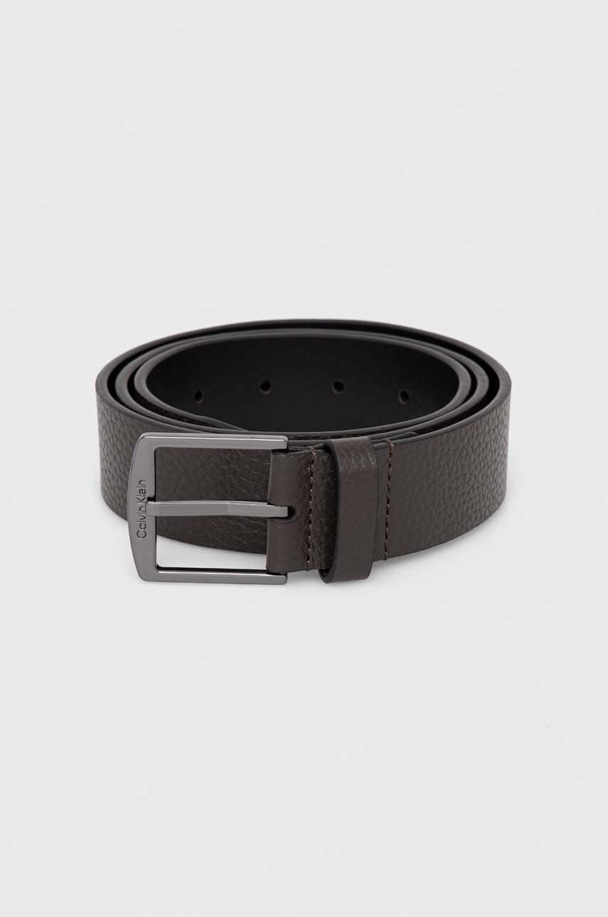Levně Kožený pásek Calvin Klein pánský, hnědá barva, K50K511571