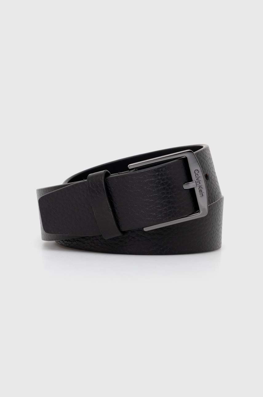 Levně Kožený pásek Calvin Klein pánský, černá barva, K50K511571