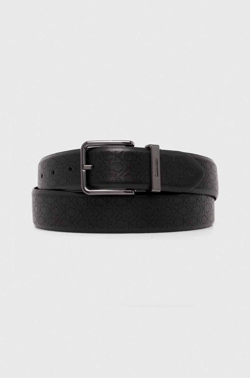 Levně Kožený pásek Calvin Klein pánský, černá barva, K50K511576