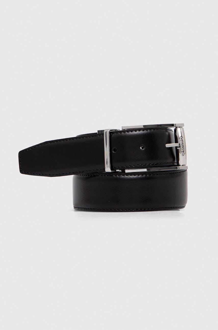 Levně Kožený pásek Calvin Klein pánský, černá barva, K50K511580