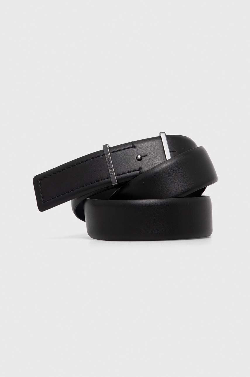 Levně Kožený pásek Calvin Klein pánský, černá barva, K50K511757