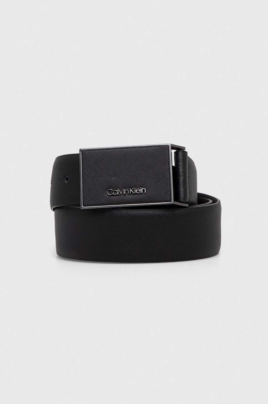 Levně Kožený pásek Calvin Klein pánský, černá barva, K50K511761