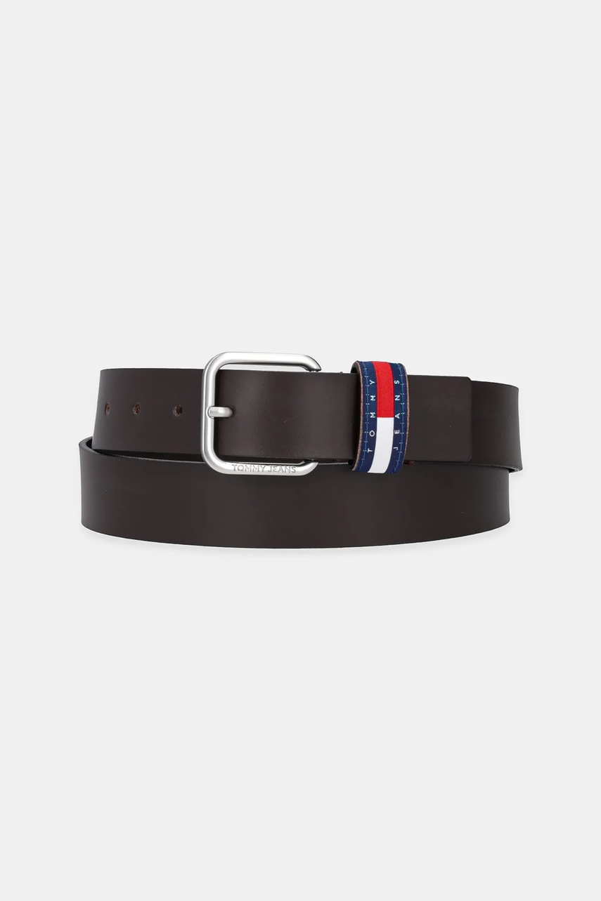 

Кожен колан Tommy Jeans мъжки в кафяво AM0AM12337, Кафяв