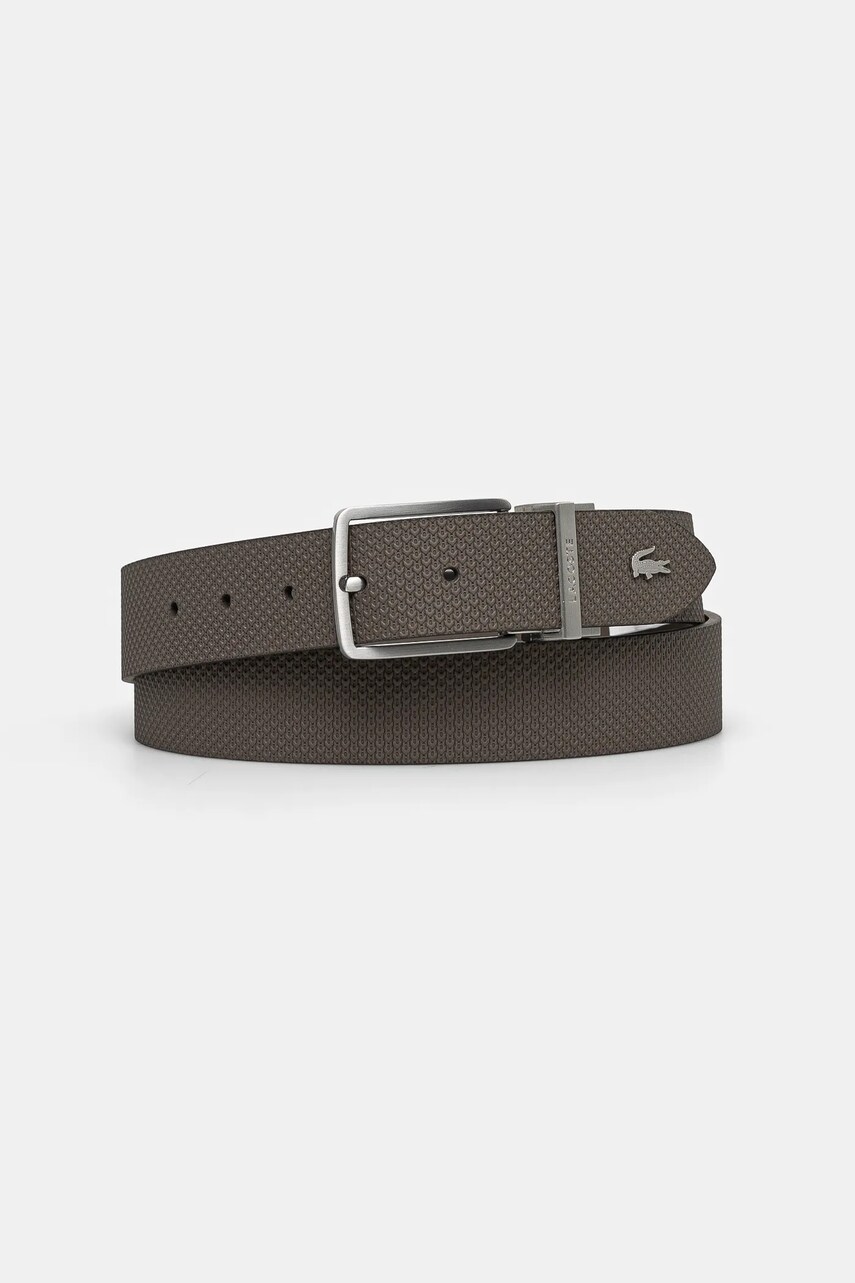 Levně Oboustranný kožený pásek Lacoste pánský, černá barva, RC4085