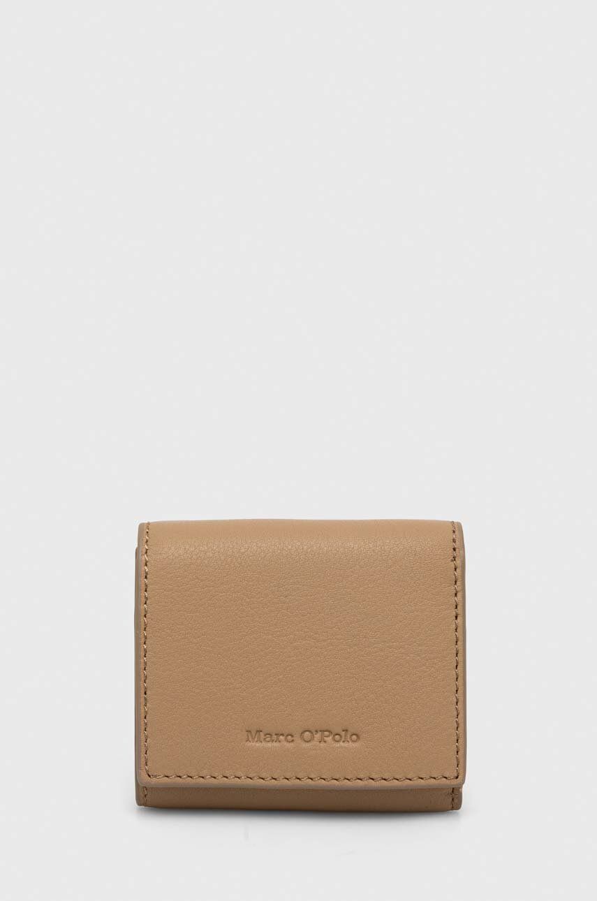 E-shop Kožená peněženka Marc O'Polo béžová barva