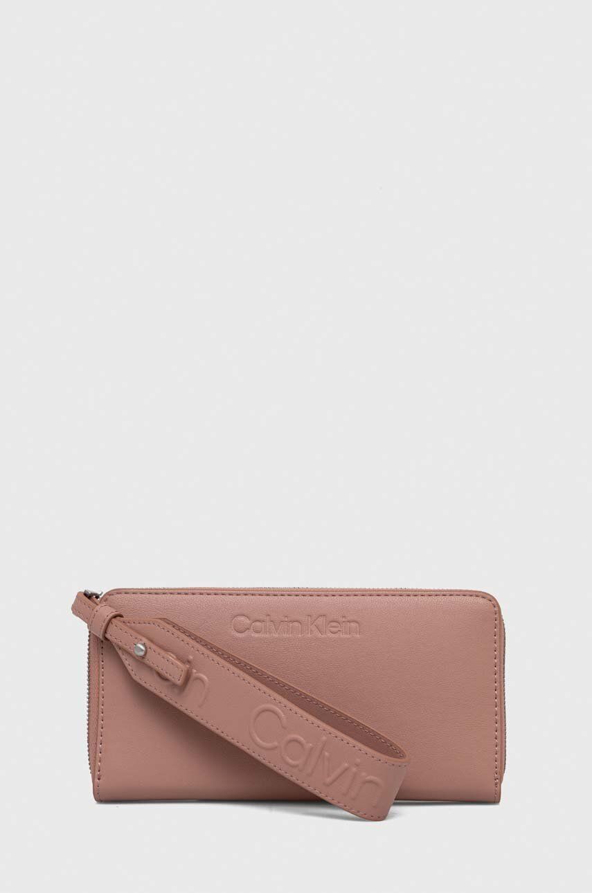 Levně Peněženka Calvin Klein růžová barva, K60K611388