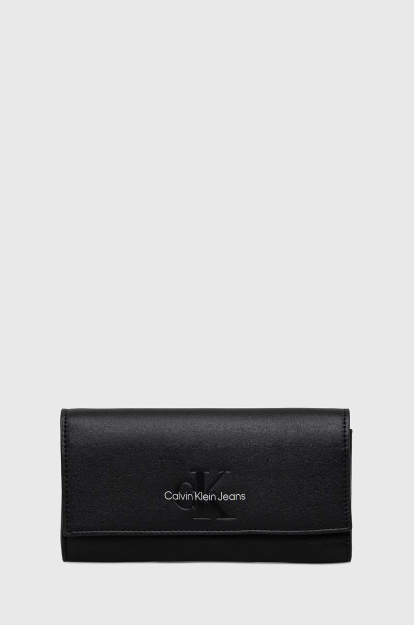 Levně Peněženka Calvin Klein Jeans černá barva, K60K611484